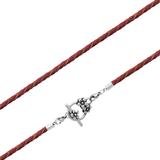 3.0mm Steel  Wine Red Leather Necklace PSN039C VNISTAR Stainless Steel Necklaces