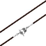 3.0mm Steel  Brown Leather Necklace PSN040C VNISTAR Stainless Steel Necklaces