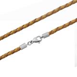 3.0mm Steel  Gold Leather Necklace PSN041 VNISTAR Stainless Steel Necklaces
