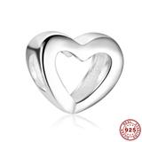 Heart 925 Sterling Silver Charms S019 VNISTAR Silver Love Family Charms