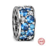 Pave CZ Zircon 925 Sterling Silver European Beads S038-3 VNISTAR Silver Spacer Charms