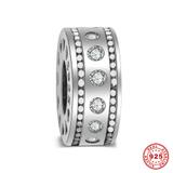 Clear Zircon 925 Sterling Silver Spacer Charms S040-1 VNISTAR Silver Spacer Charms