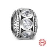 Clear Heart Zircon 925 Sterling Silver Charms S050 VNISTAR Old Products