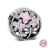 Garden 925 Sterling Silver European Charm S071 VNISTAR Silver Flower Animal Charms