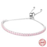 Shine CZ Zircon 925 Sterling Silver Bracelets SA012-2 VNISTAR 925 Silver Charms