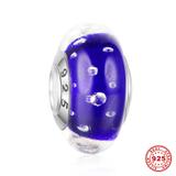 925 Sterling Silver Crystal Stones Lampwork Glass Beads SG005-6 VNISTAR Silver Lampwork Glass Charms