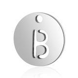 Stainless Steel Polished Letter Charm T051-B VNISTAR Steel Small Charms