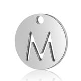 Stainless Steel Polished Letter Charm T051-M VNISTAR Steel Small Charms