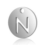 Stainless Steel Polished Letter Charm T051-N VNISTAR Steel Small Charms