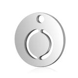 Stainless Steel Polished Letter Charm T051-O VNISTAR Steel Small Charms