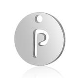 Stainless Steel Polished Letter Charm T051-P VNISTAR Steel Small Charms