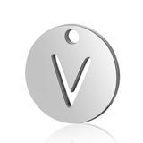 Stainless Steel Polished Letter Charm T051-V VNISTAR Steel Small Charms