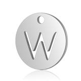 Stainless Steel Polished Letter Charm T051-W VNISTAR Steel Small Charms