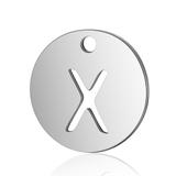 Stainless Steel Polished Letter Charm T051-X VNISTAR Steel Small Charms