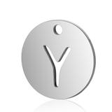 Stainless Steel Polished Letter Charm T051-Y VNISTAR Steel Small Charms