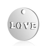 Stainless Steel Polished LOVE Charm T052 VNISTAR Steel Small Charms
