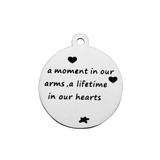 Stainless Steel Pendant with Back Laser Words T502 VNISTAR Steel Laser Words Charms