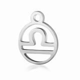 High Polished Stainless Steel Zodiac Charms T505-7 VNISTAR Steel Charms