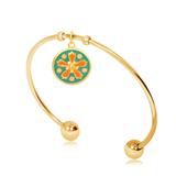 Gold Plated Flower Nature Bangles T559GBA-2 VNISTAR Bangles