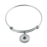 Steel Bangle with Alloy Charm VNP054 VNISTAR Snap Button Charms